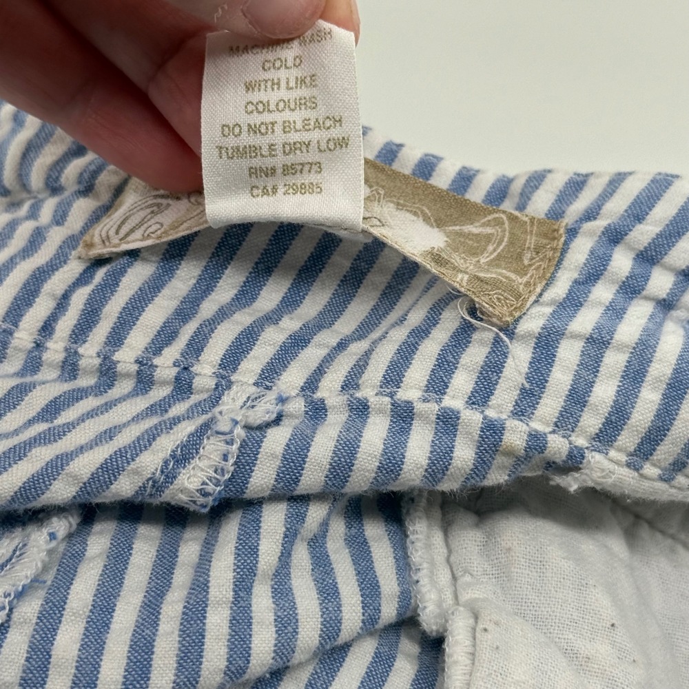 ONeill Womens Blue White Striped Seersucker Beach Bootie Shorts Size 7 Low Rise - Picture 6 of 6